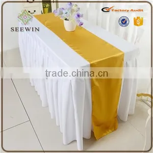 Washable Durable Wrinkle-proof Popular Soft Quilt Satin Table Runner for Wedding Decoration thumbnail-1