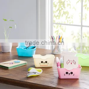 Cute Cartoon Cat Design Plastic Desktop Storage Box thumbnail-4
