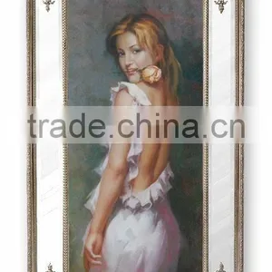 FA-021G-01 Antique Rectange Frame Hand-painted Oil Paintings for Decor thumbnail-2