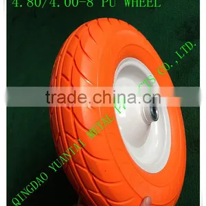 Wheel Barrow, Garden Tool Cart, Hand Trolley Use Air Wheel Cart Wheel PU Foam Flat Free Pneumatic Solid Rubber Caster Wheel thumbnail-4