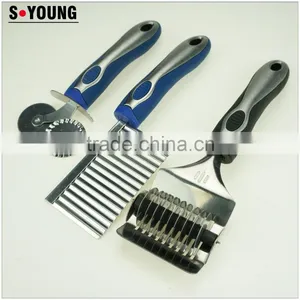 31031 Kitchen Gadget Kitchen Tool Potato Cutter Knife Noodle Cutter Doule Head Pizza Cutter thumbnail-3