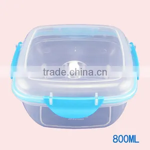 2pcs Clear With Lock Microwave Heating Plastic Food Container Set With Air Holes thumbnail-5