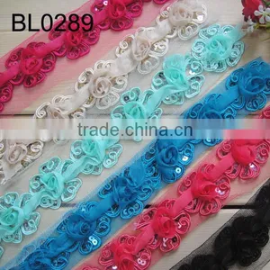 Various Coloros Custom Flower Sequin Trim for Clothing thumbnail-1