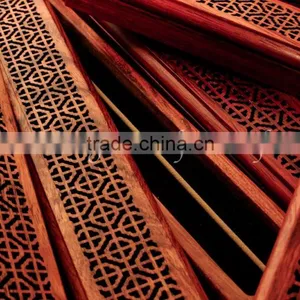 NICE PADOUK WOOD INCENSE STICK BURNER thumbnail-1