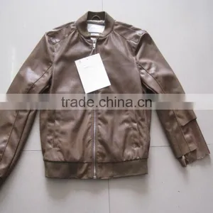 Men's Pu Slim FIT Rib Jackets thumbnail-1