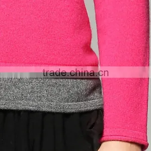 KNITTED WOMEN LONG SLEEVE ROUND NECK BASIC 100%CASHMERE PULLOVER thumbnail-5