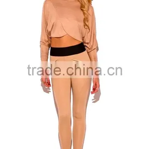 Lady Khaki Beige Banded High Waisted Skinny Pants thumbnail-1