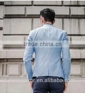 Men's Light Blue Suit, Made to Measure Suit (SHT1405) thumbnail-2