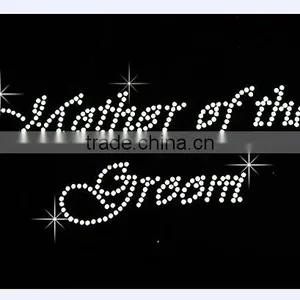 Mother of the Groom Clear Rhinestone Iron on Hotfix Transfer Bling DIY thumbnail-1