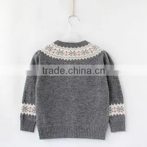 Girls Snowflake Pattern Knitted Christmas Sweater thumbnail-3