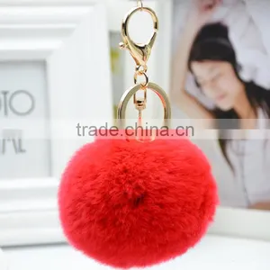 Myfur Various High Quality Novelty Rabbit Fur Ball Charm Key Chain For Gift thumbnail-5
