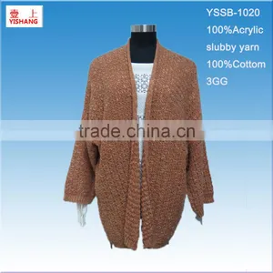 100%Acrylic Slubby Yarn Lady Fashion Sweater thumbnail-1