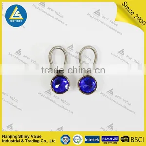Hot Selling on Amazon 5 Pack Metal Button Shirt Extenders With Spring With Blue Diamond Studded thumbnail-3