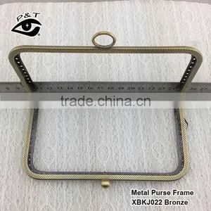 15x8cm Rectangle Embossed Bronze Color Purse Frame Metal for Handbag thumbnail-2