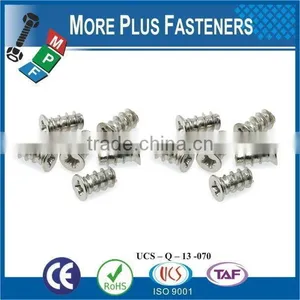 Taiwan M6.3 x 50MM Pozidrive Equivalent Flat Head Euro Cabinet Screw Confirmat Type B Nickel thumbnail-3
