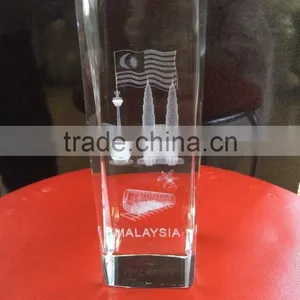 3D Laser Engraved Petronas Twin Towers Cube Religious Crystal Souvenirs Crystal Gifts thumbnail-1