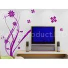 Purple Antique Computer Designed Flower Wall Sticker F110 thumbnail-1