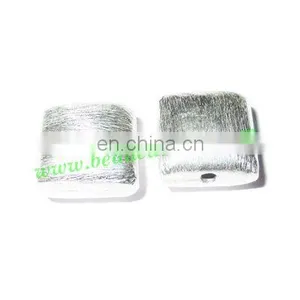 Silver Plated Brushed Beads, Size: 10x10x6.5mm, Weight: 1.39 Grams. BMSPBR078 thumbnail-1