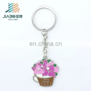 Jiabo Custom Potted Plant Beautiful Flower Metal Keychain thumbnail-2