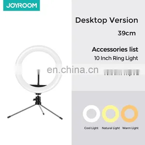 JOYROOM Video Live Streaming 8 10 12 Inch Cell Mobile Phone Holder Selfie Stick Tripod Led Circle Tiktok Ring Light Stand thumbnail-6