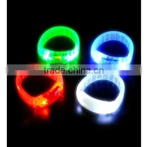 12 PC LED Light Up Bangle Bracelets Wristbands Assorted Colors Party Favors thumbnail-2