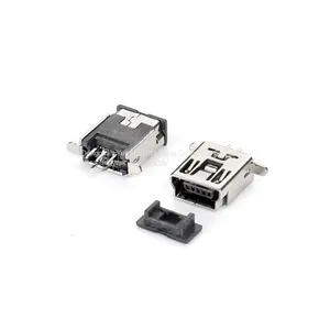 Cheap Mini USB 5PIN Female DIP Connector Assembly Customized in Black and 30U Gold thumbnail-1