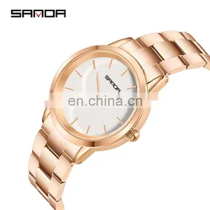 SANDA P1051 Private Label Ladies Quartz Wristwatch Custom Logo Simple Stylish Waterproof Oem Luxury Watches Women thumbnail-2