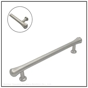 New Solid Brass Knurling Brushed Cross Brass Cabinet Knob Cupboards T-bar Long Appliance Pull Furniture Refrigerator Bar thumbnail-2