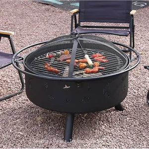 Star And Moon Outdoor Smokeless Fire Pit Wood Burning Patio BBQ Grills thumbnail-2