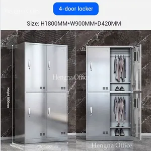Multi-Comp Stainless Steel Locker With Name Card Slot — School Grade for Public Facility thumbnail-1