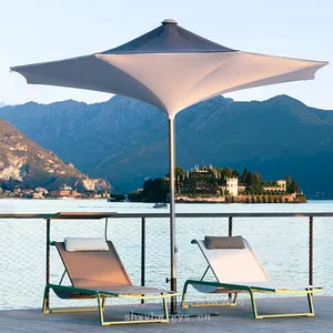 Patio Umbrella Suitable for Restaurants, Swimming Pools and Courtyards With Led Lighting. 2025 New Style Sunshade Umbrella With Arched Canopy thumbnail-4