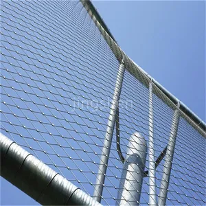 Customized Hole Stainless Steel Woven Rope Mesh Flexible Ferrule Zoo Mesh Animal Protection Bird Cages Aviary Net thumbnail-2