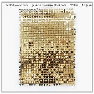 Public Space DecorationChampagne Gold FinishNature Theme Metal Wall Art thumbnail-1