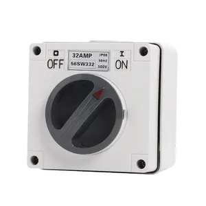 Lockable IP66 Waterproof Rotary Isolator Switch, 10A 32A 1-4 Pole Single/Three Phase Isolation Disconnect Switch thumbnail-1