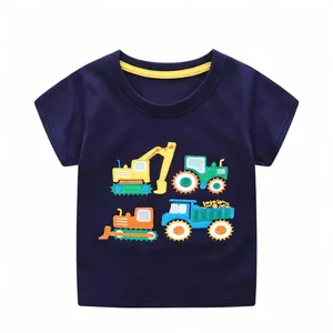 Boys’ Construction Vehicle Appliqué Cotton Short-Sleeve T-Shirt thumbnail-1