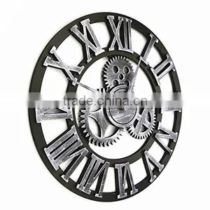 Handmade Oversized 3d Retro Rustic Decorative Luxury Art Big Gear Wooden Vintage Large Wall Clock on the Wall for Gift Most Popular thumbnail-3