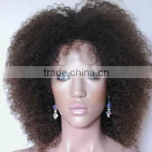 Fashion Kinky Curl Remy Hair Lace Wig thumbnail-1