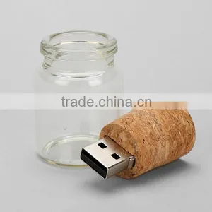 Transparent Glass Bottle USB Flash Driver Real Capacity thumbnail-1
