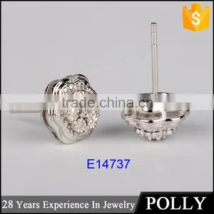 Micro Pave Setting 925 Silver CZ Earrings thumbnail-1