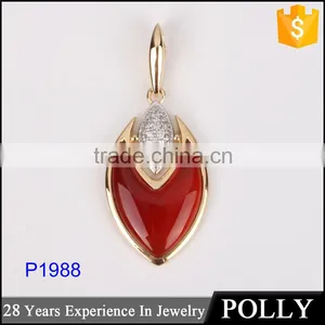 2015 Latest Design 18K Gold Agate Pendant Neckalce for Women thumbnail-1