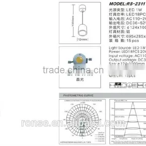 Ronse 18*1W Aluminum Led Hanging Light Silver Housing Diving Room(RS-2311) thumbnail-2