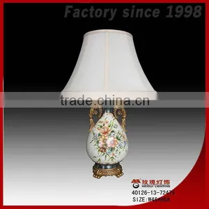 Chinese Lamp With Shade Resin Base thumbnail-1