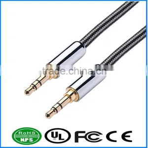 Silver Series 3.5mm Auxiliary Cable AUX Cable Audiophile Audio Wire Stereo Panel Mount Cable for PC, Car Audio, Audio Equipment thumbnail-1