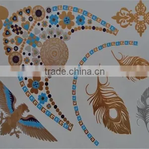 Blue Metallic Tattoo Ink Newest Temporary Gold Silver Tattoos 15*20CM thumbnail-1