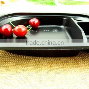PP Plastic Disposable 3 Compartment Microwave Safe Takeaway Food Container Lunch Tray thumbnail-4