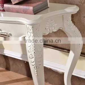Italy Design Luxury Dining Room Silver Painted Carving Classic Console Table thumbnail-4