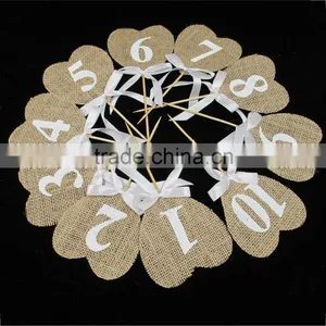 Personalized Monogram Burlap Numbers Seating Charts thumbnail-2