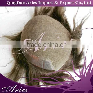 Virgin Indian Hair Closure Mono Lace PU Welded Men's Hairpiece Toupee for Men Male Wigs Natural Hair Replacement thumbnail-2