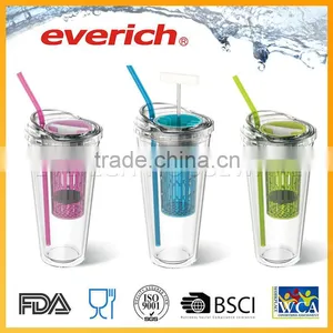 Leak Proof Clear Wholesale Plastic Fruit Infuser Tumbler thumbnail-6
