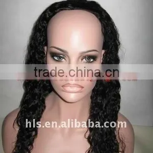 3/4 Hair Wig,16'',1B#,straight,100% Human Hair Wig Accept Paypal Payment thumbnail-1